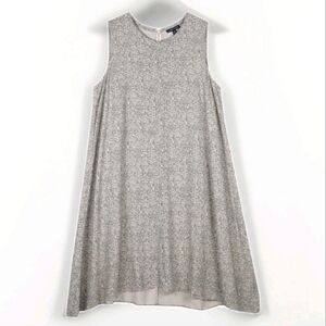 EILEEN FISHER Chevron Jacquard Sleeveless Dress Size XL Tan & Black